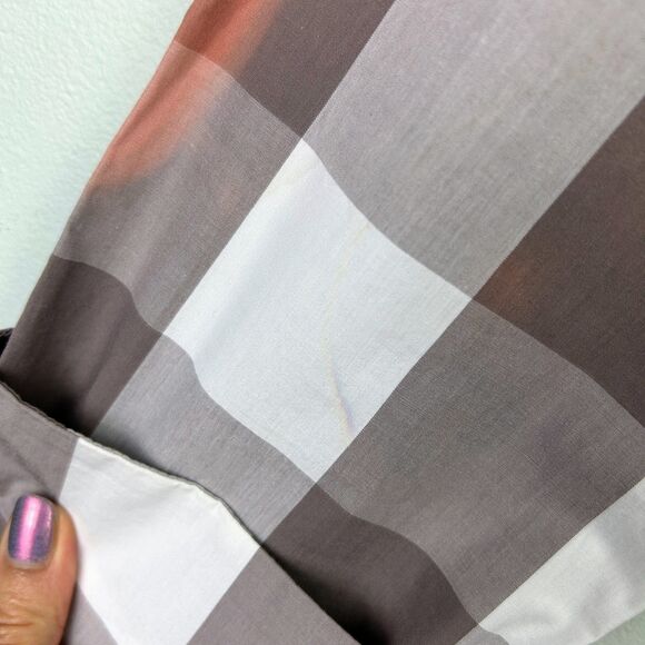 Boden Plaid Brown & White Checked Shirt Dress Button Down Long Sleeve Belted 4 - Picture 6 of 15